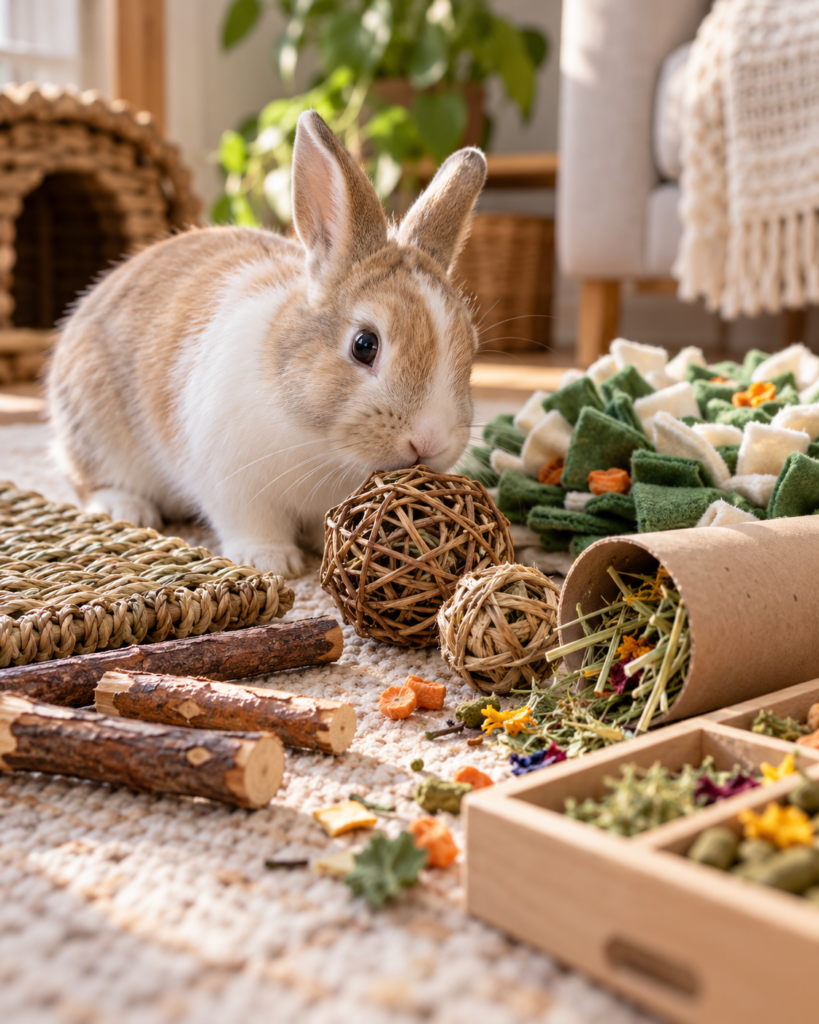 ¿Qué juguetes son adecuados para un conejo?